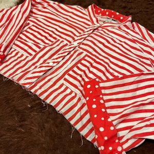 Fun cropped button up shirt